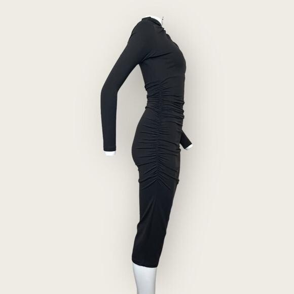 NWT | Susana Mónaco | Crisscross Mock Long Sleeve Dress | Onyx | Small - Picture 6 of 15